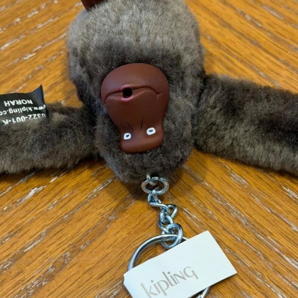 NEW Kipling Norah Dark Green Plush Monkey Keychain - Picture 3 of 4